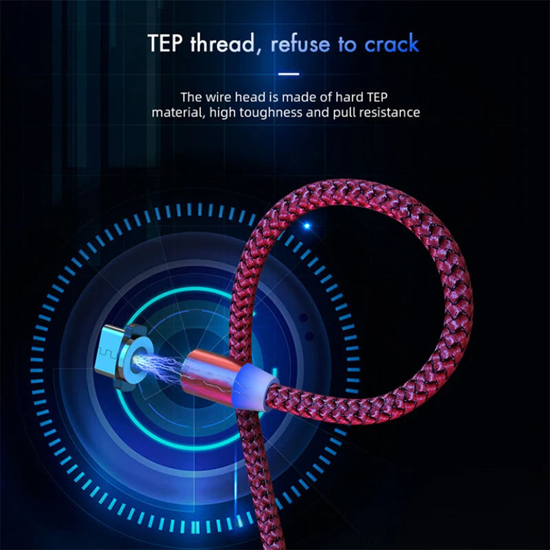 LED Magnetic Fast Charging Type C Cable