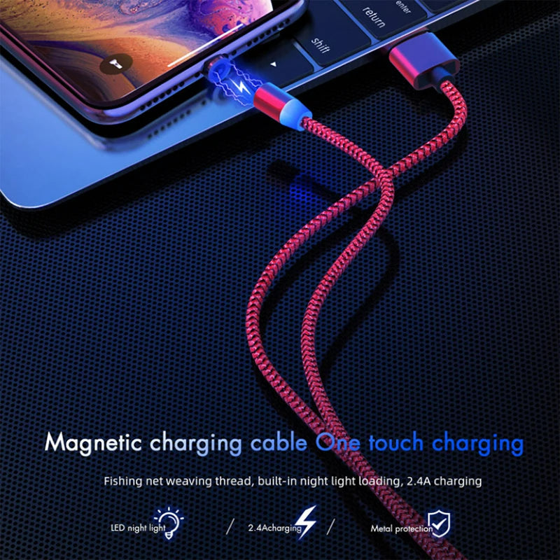 LED Magnetic Fast Charging Type C Cable