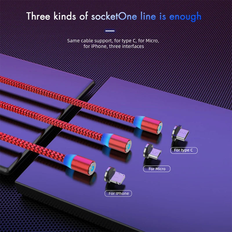 LED Magnetic Fast Charging Type C Cable