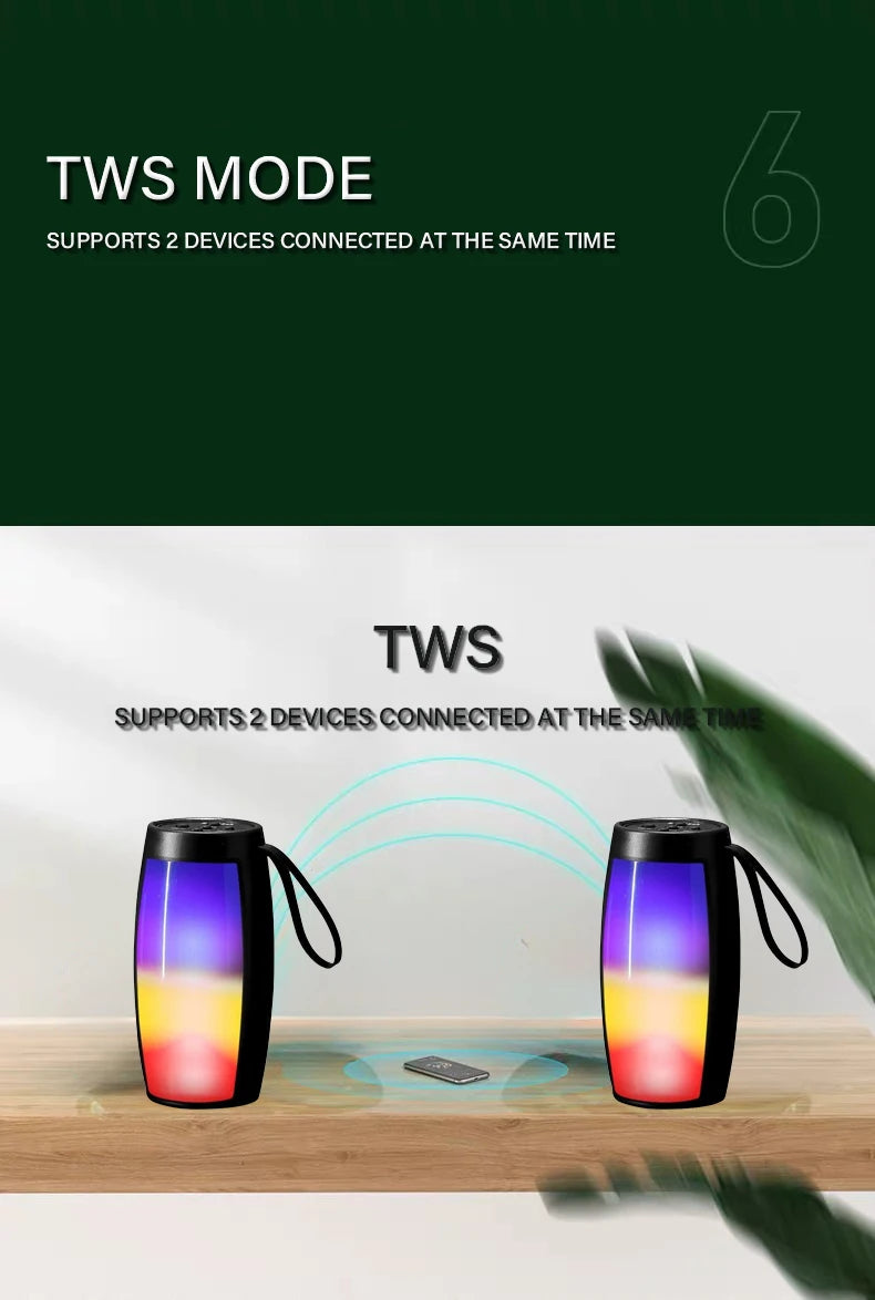 Wireless Bluetooth Speaker With LED Light