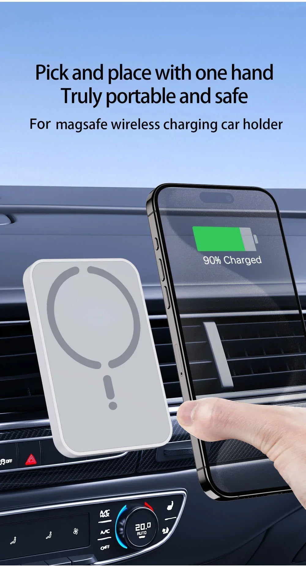 Magnetic Wireless Car Charger Outlet Phone Holder for iPhone