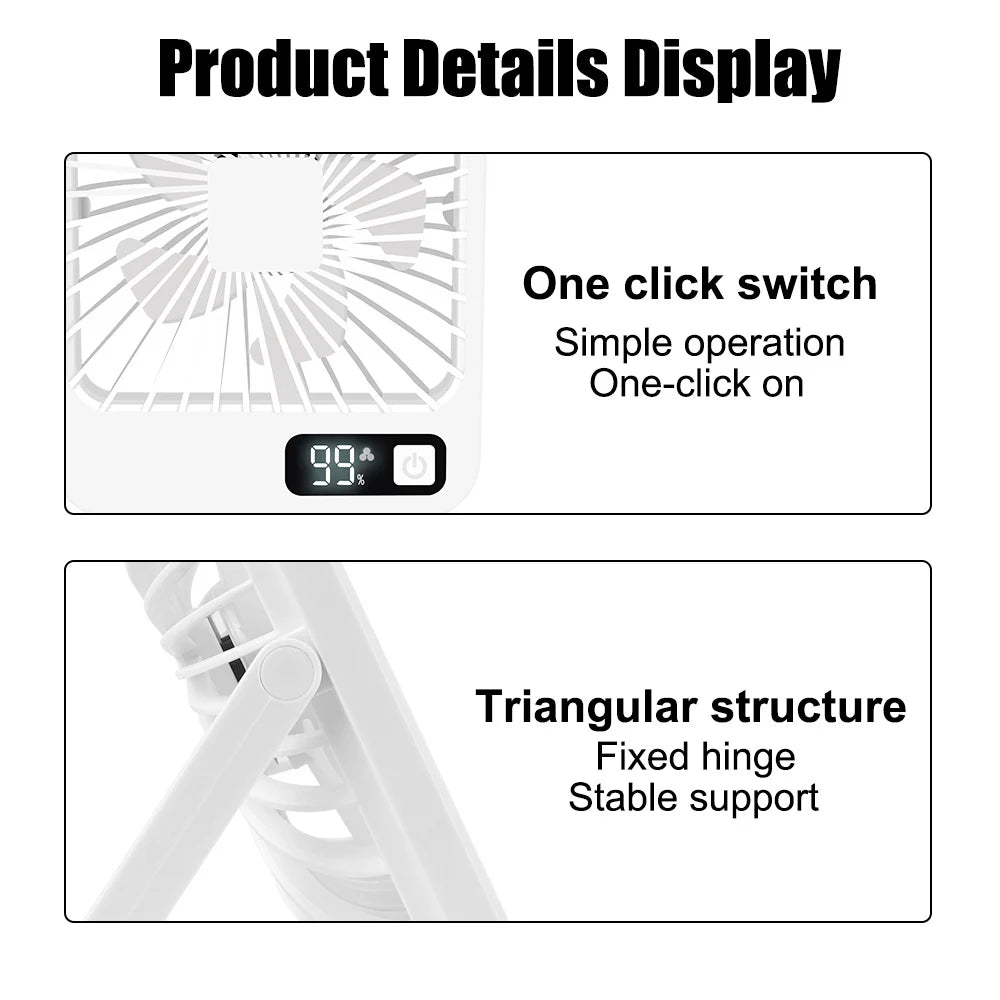 Portable Desktop Fan Rechargeable