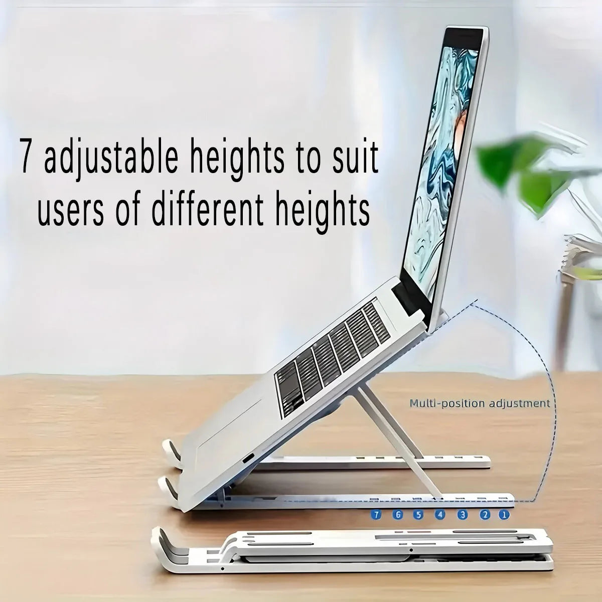 Laptop stand with 7 adjustable levels