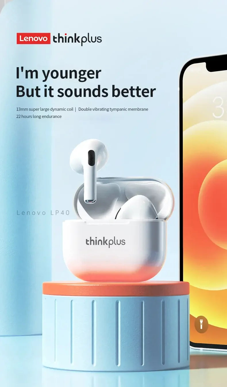Lenovo LP40 Bluetooth 5.0 TWS Wireless Earbuds
