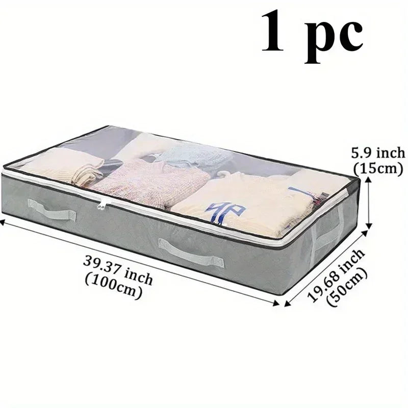 Dustproof under-bed storage box with reinforced handles