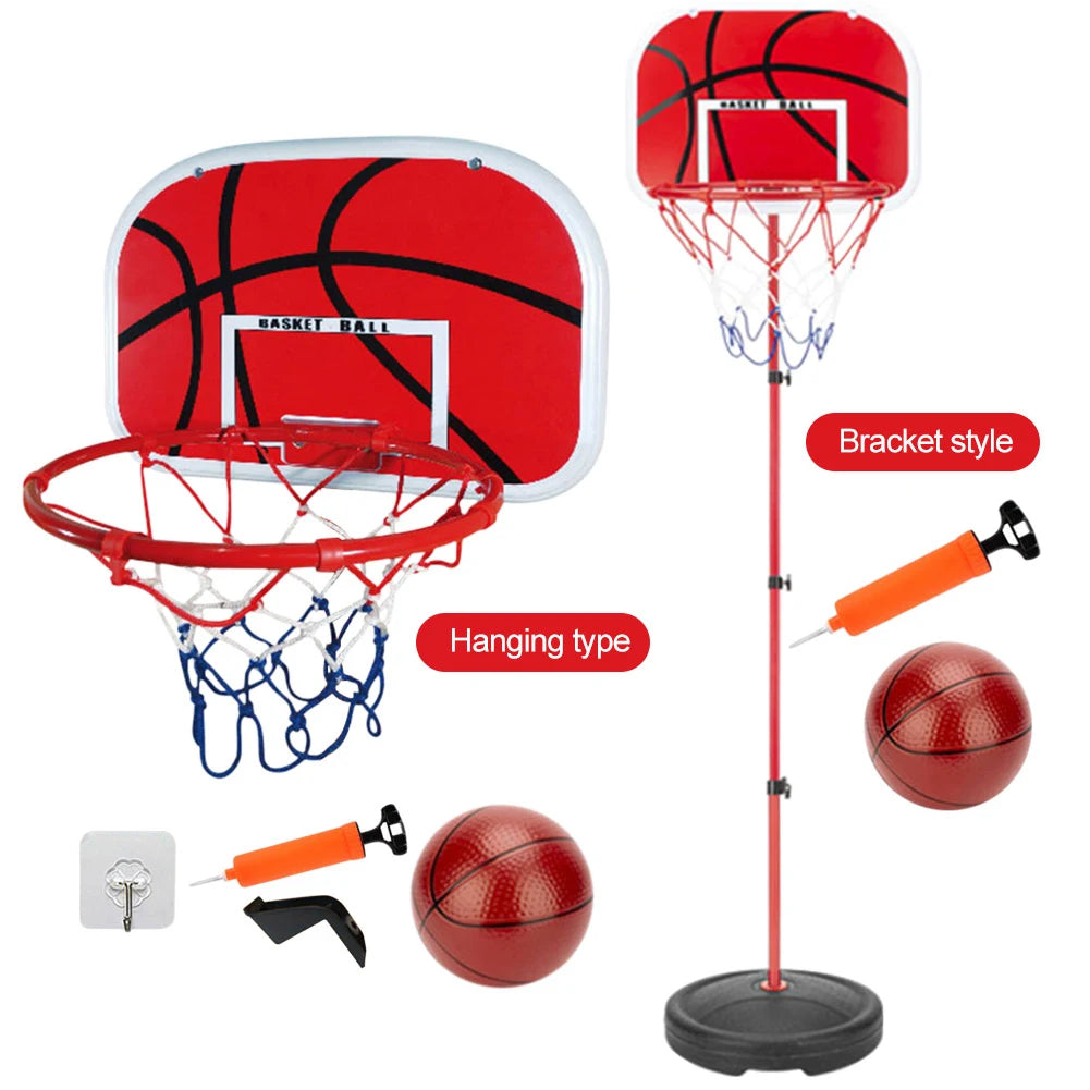Basketball Goals with Ball and Pump Portable Basketball Hoop Adjustable Basketball Hoop Set Indoor Outdoor Play for Kids