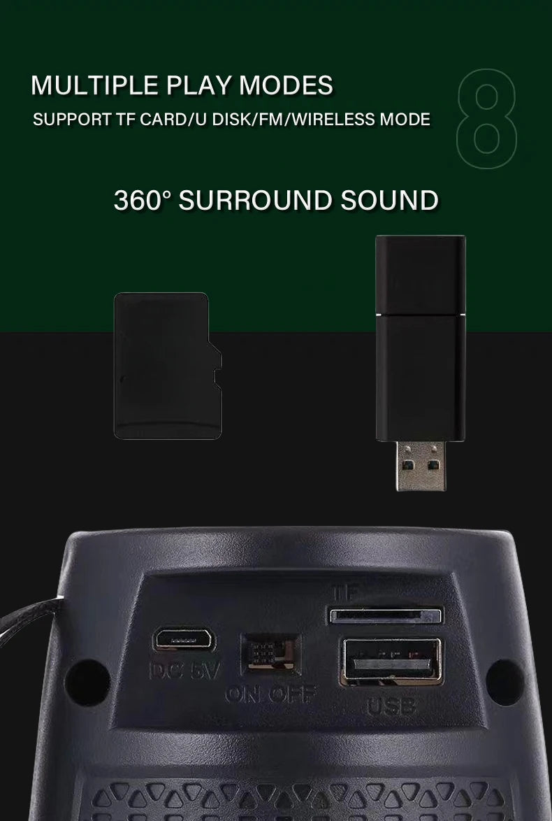 Wireless Bluetooth Speaker With LED Light