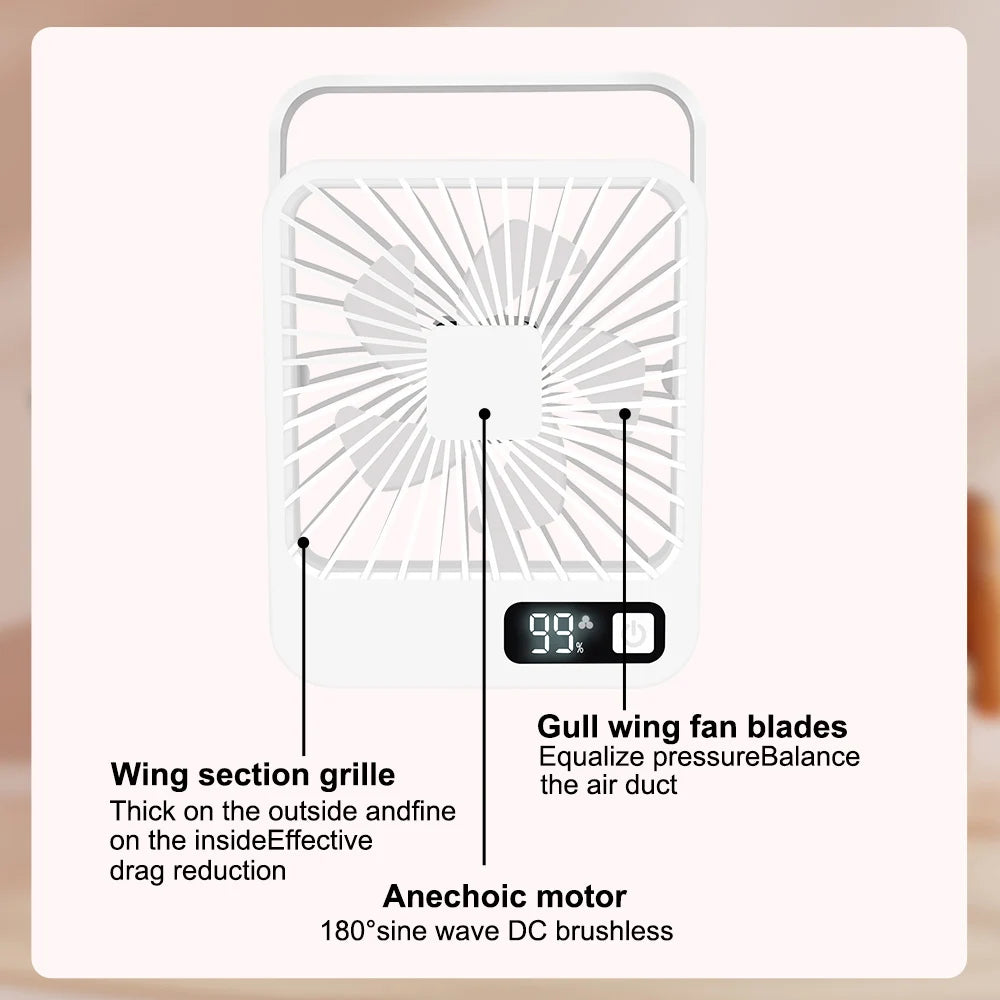 Portable Desktop Fan Rechargeable
