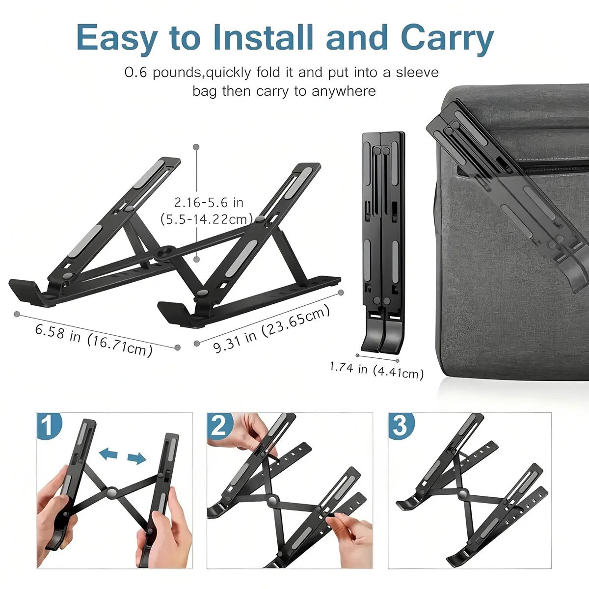Laptop stand with 7 adjustable levels