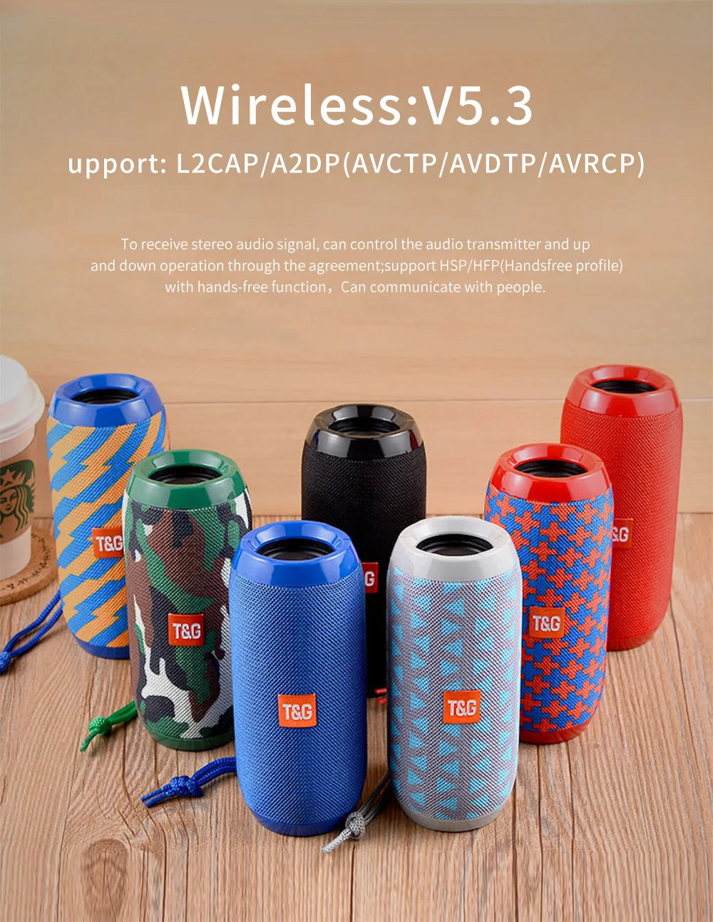T&G Portable Sound Box Waterproof Loudspeaker