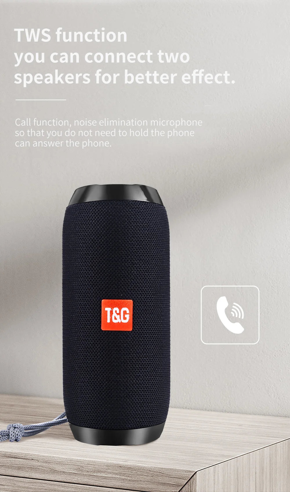 T&G Portable Sound Box Waterproof Loudspeaker