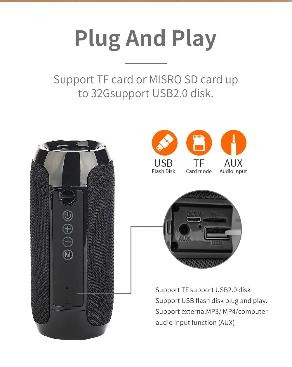 T&G Portable Sound Box Waterproof Loudspeaker