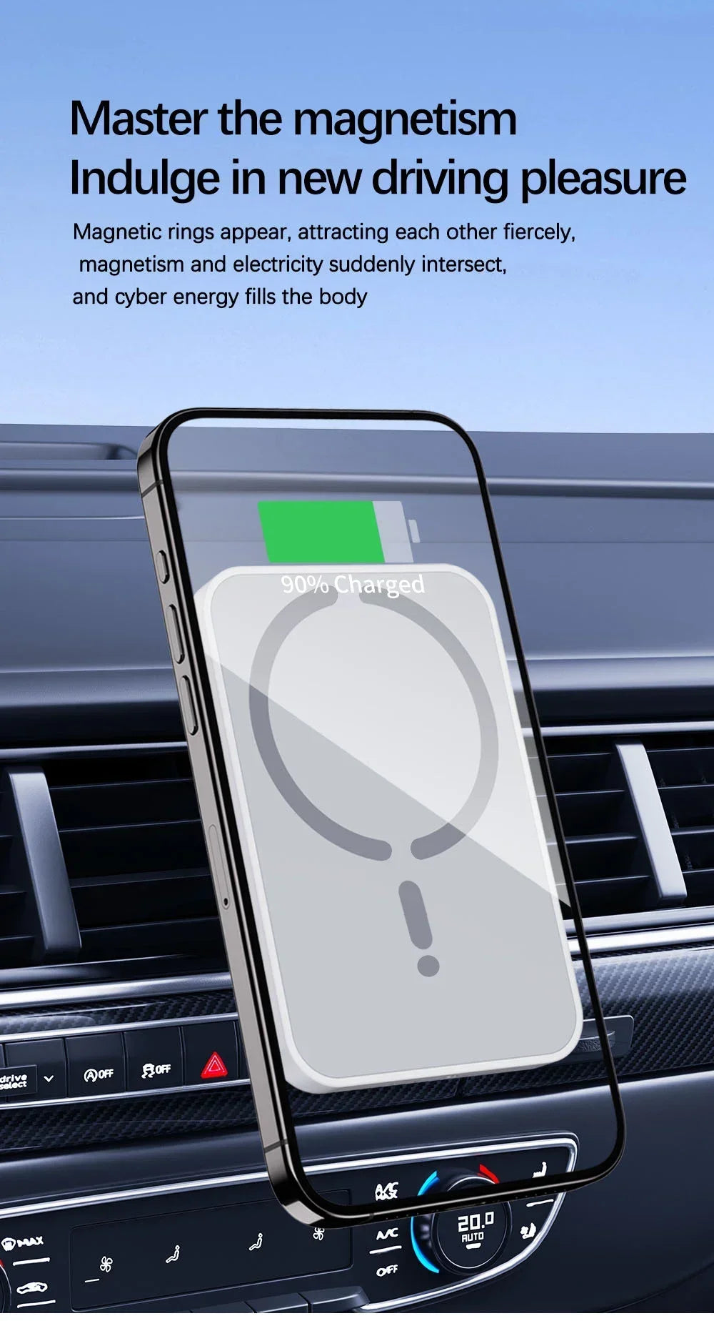 Magnetic Wireless Car Charger Outlet Phone Holder for iPhone