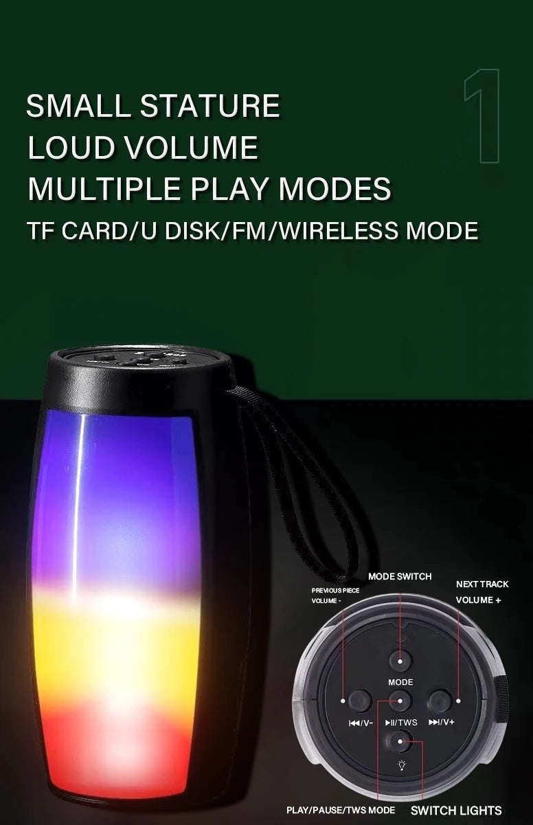 Wireless Bluetooth Speaker With LED Light