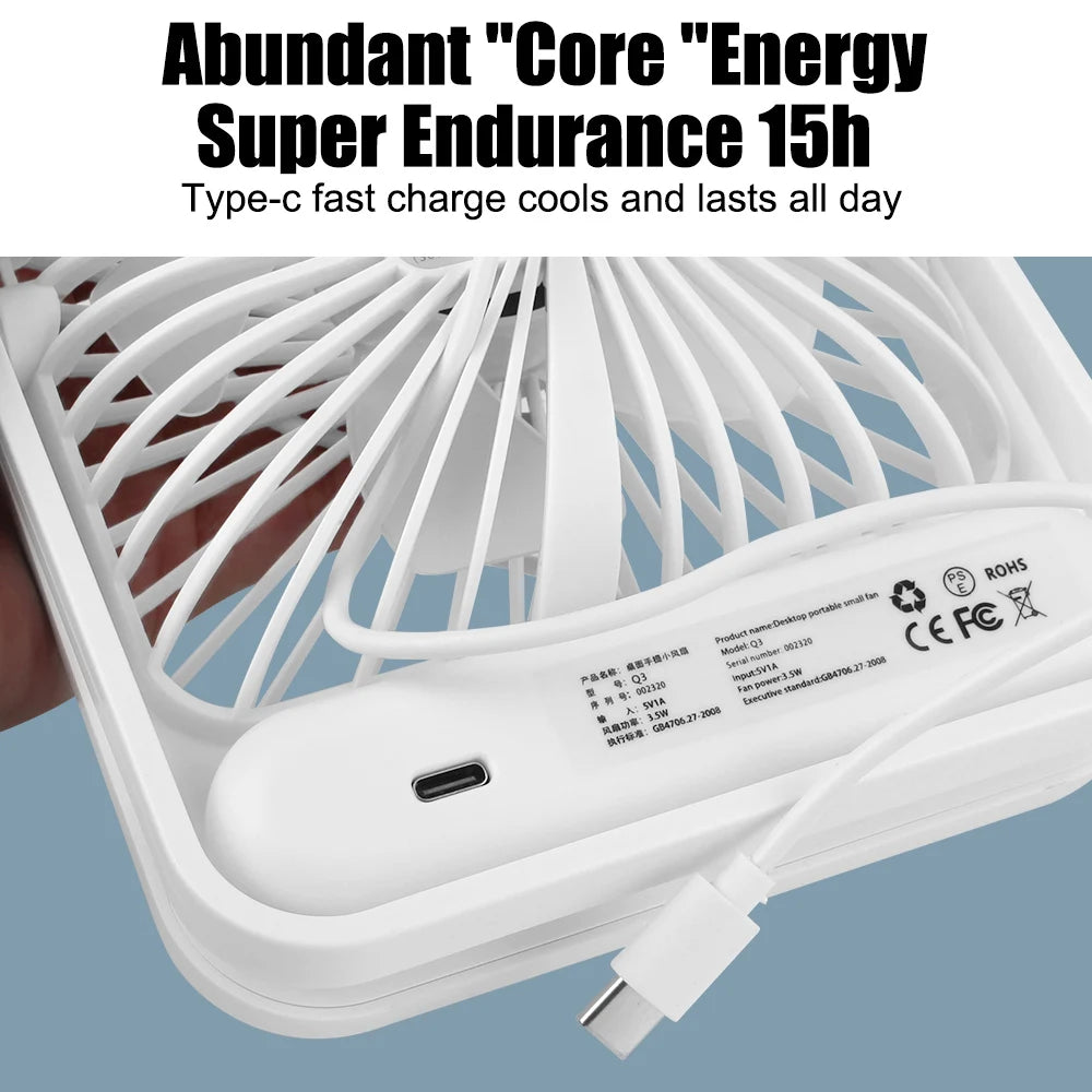 Portable Desktop Fan Rechargeable