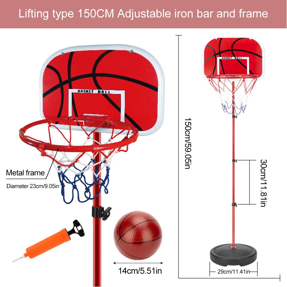 Basketball Goals with Ball and Pump Portable Basketball Hoop Adjustable Basketball Hoop Set Indoor Outdoor Play for Kids