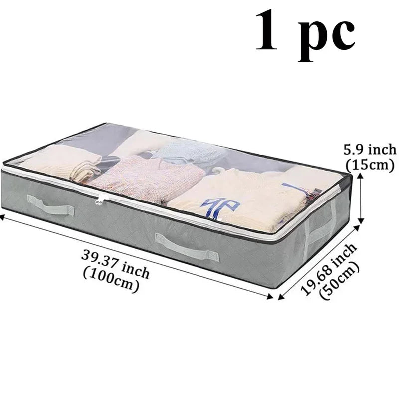 Dustproof under-bed storage box with reinforced handles