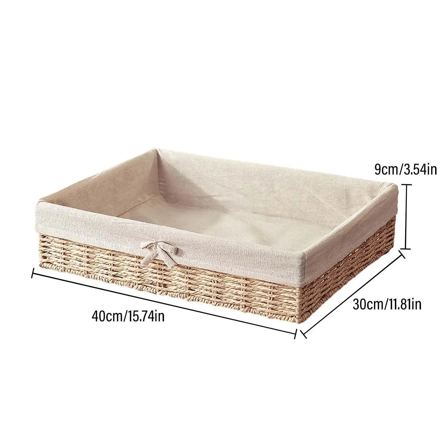 HandWoven Storage Basket Rectangular Desktop Storage Organizer Bins