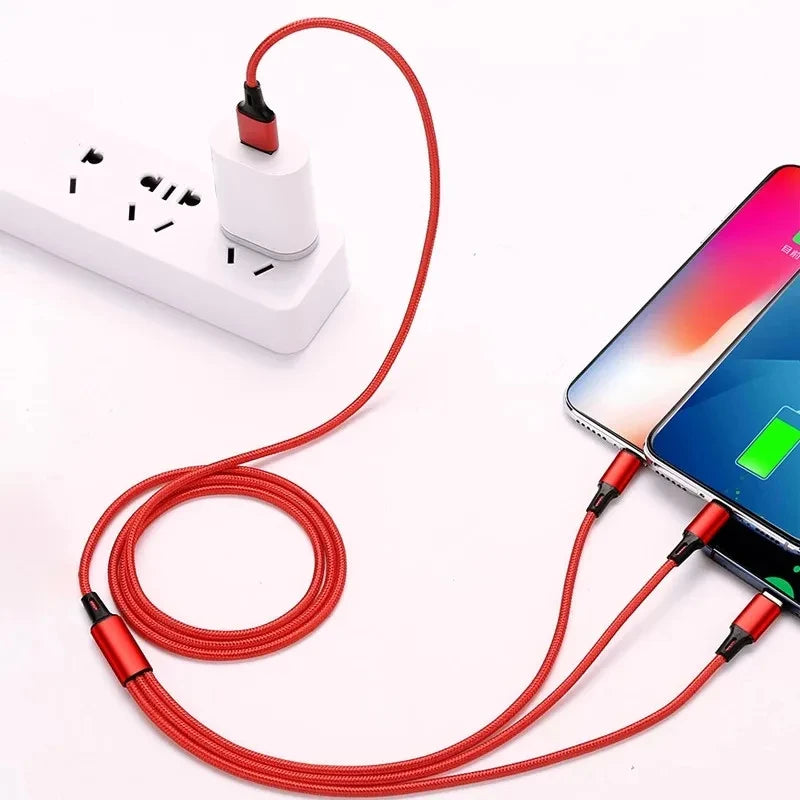 3 in 1 Charging Cable Multiple Usb Charging Cord