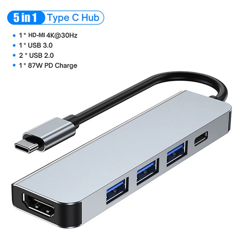 USB C HUB 4K 30Hz Type C to HDMI-compatible