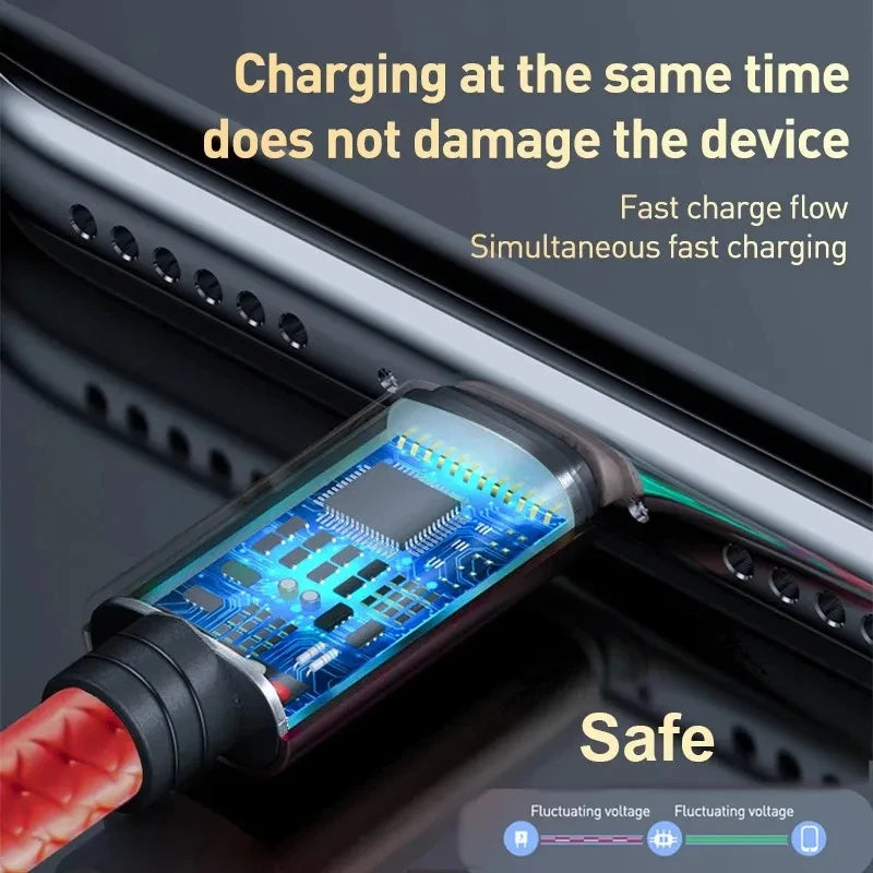 3 in 1 Charging Cable Multiple Usb Charging Cord
