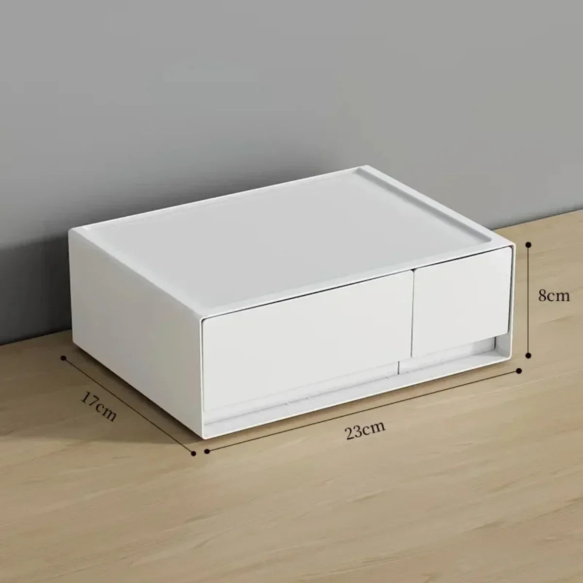 Stackable White Storage Drawer Desktop Storages