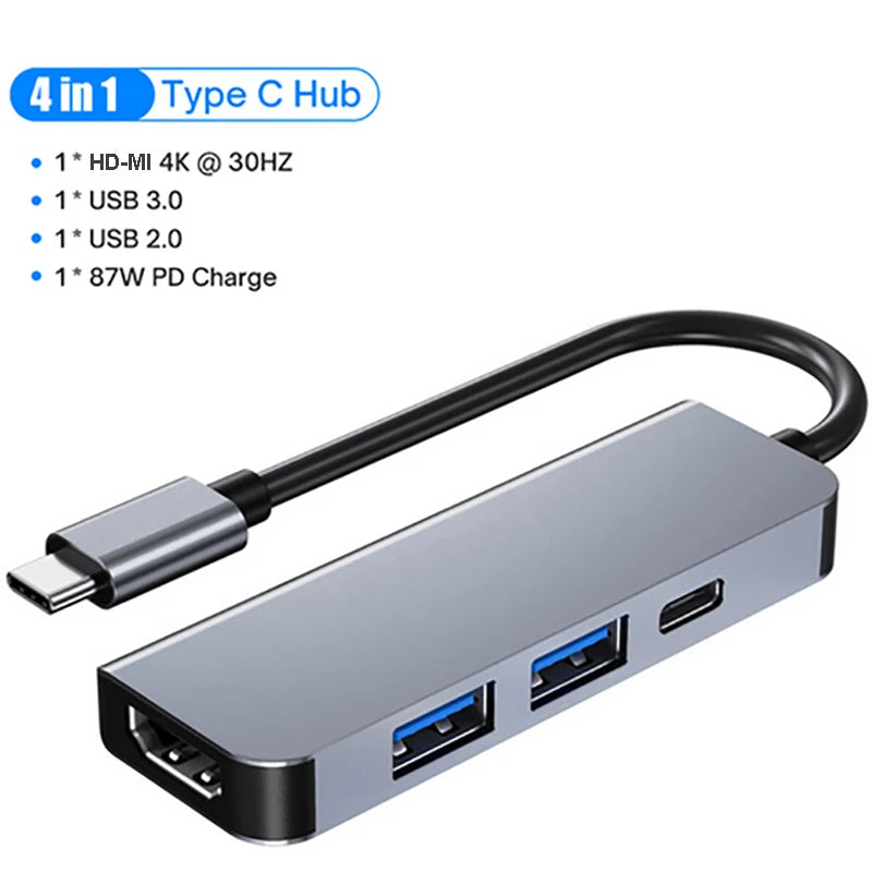 USB C HUB 4K 30Hz Type C to HDMI-compatible